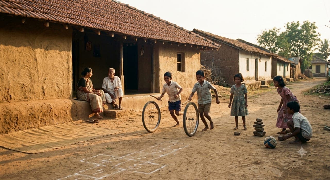 ಬೆಳಗಾವಿಯ ಹಳೆಯ ದಿನಗಳಲ್ಲಿ ಆಟವಾಡುತ್ತಿರುವ ಮಕ್ಕಳು